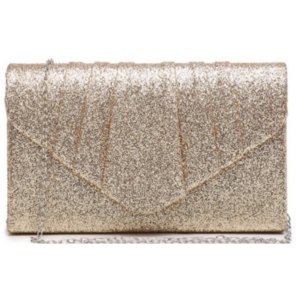 Gold Glitter Envelope Party Handbag - Picture 1 of 4